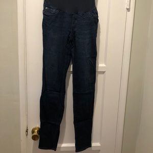 Skinny dark wash maternity jeans